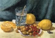 Hirst, Claude Raguet Still Life with Lemons,Red Currants,and Gooseberries oil painting artist